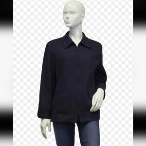 Requirements Women's Classic Navy Zip-Up Jacket 100%Wool Size 14